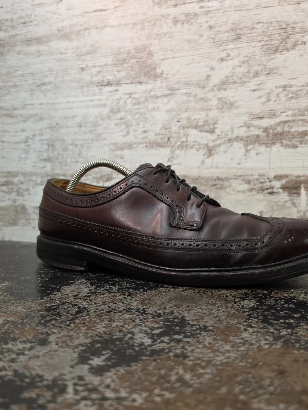 Florsheim Royal Imperial Wingtip Oxford Shoes Sz 12 Shell Cordovan V Cleat 93605